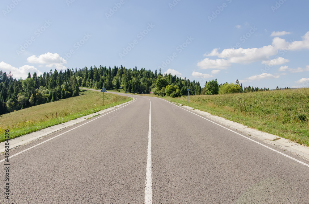 Winding road in the Carpathian mountains