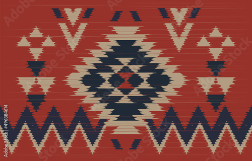 Aztec Motif Ethnic ikat art. The seamless Aztec pattern in tribal, folk embroidery, Mexican, Uzbek style. Moroccan geometric art ornament print.slubby textured design for carpet, fabric.