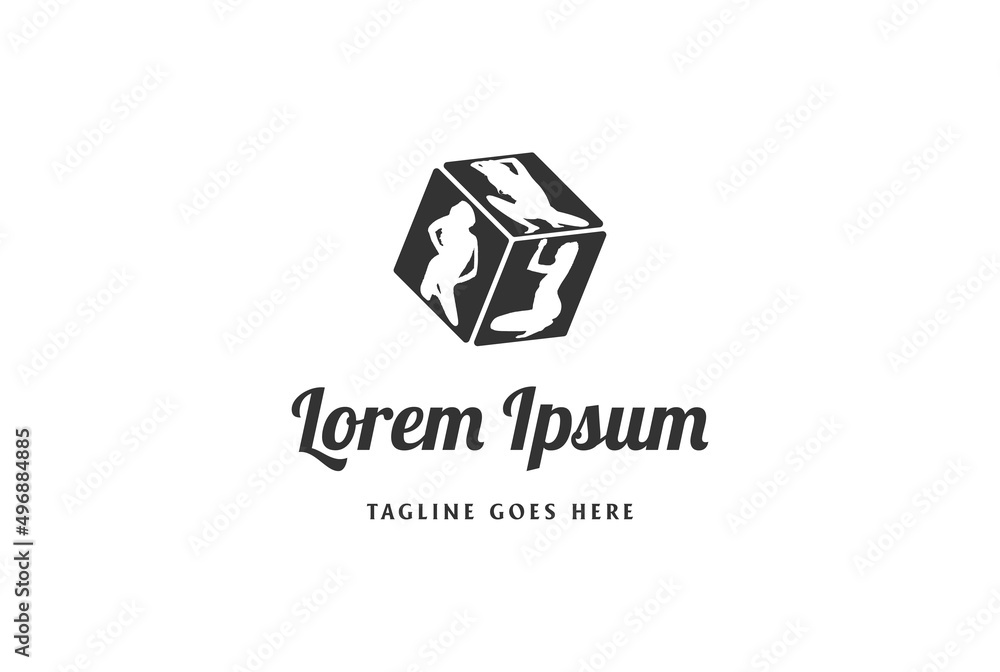 Sexy Hot Woman Girl Lady Box Cube Square Dice for Dance Strip Bar Gambling Logo Design Vector Sexy Hot Woman Girl Lady Box Cube Square Dice for Dance Strip Bar Gambling Logo Design Vector