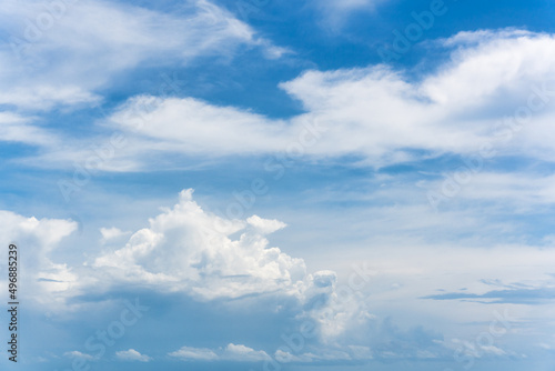 White cloud on blue sky in sunny day