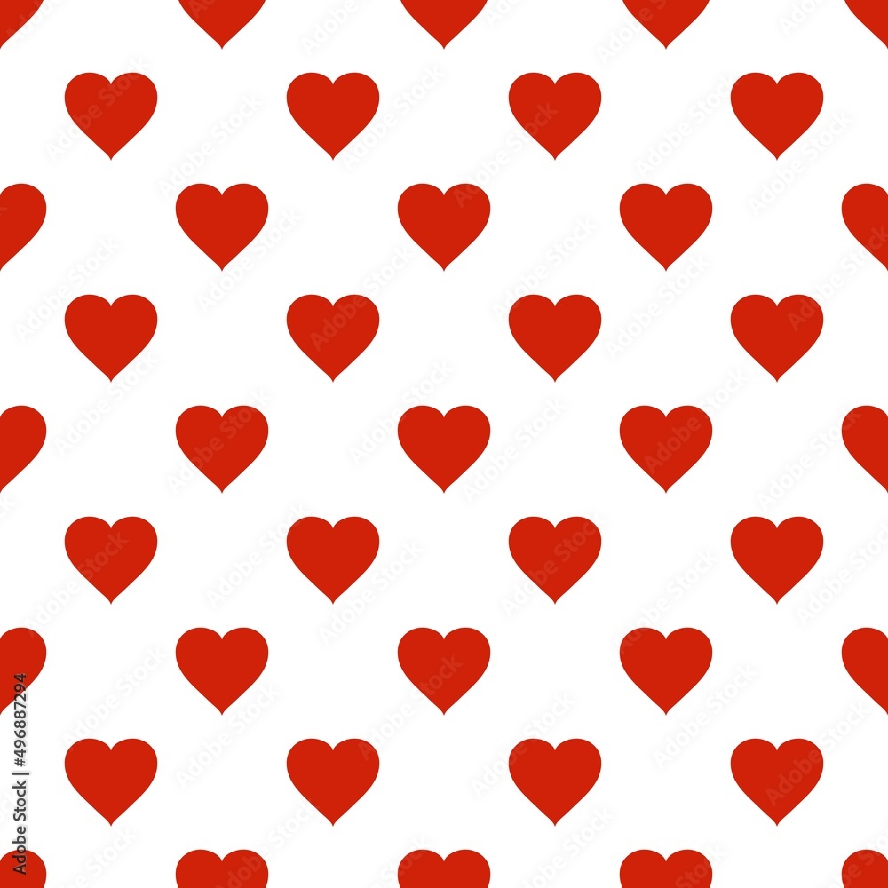 Abstract pattern with red heart on white