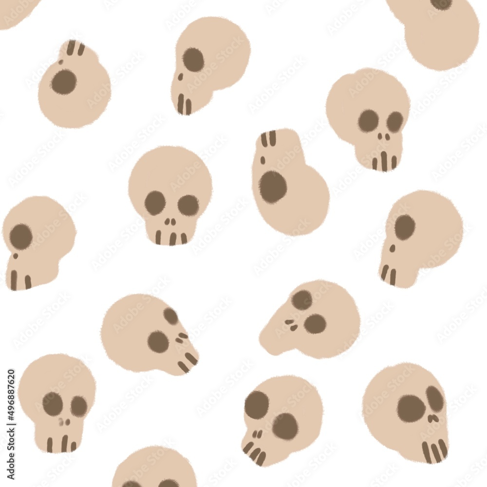 Seamless pattern with brown skulls Seamless pattern with brown skulls