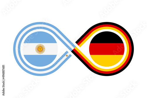 the concept of harmony icon. argentina and germany flags. vector illustration isolated on white background