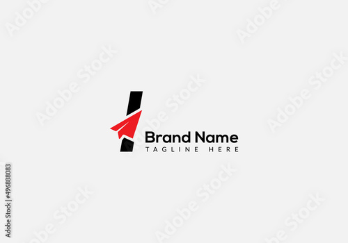 Abstract I letter modern initial lettermarks news logo design