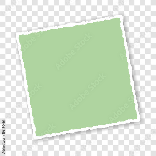 green colored vector torn paper banner with ripped edges with space for your text on transparent background