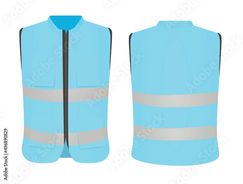 Blue safety vest. vector illustration