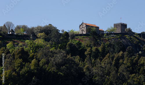 The Lanhoso Castle in a beautiful sunny day, Povoa de Lanhoso, Braga, Portugal.