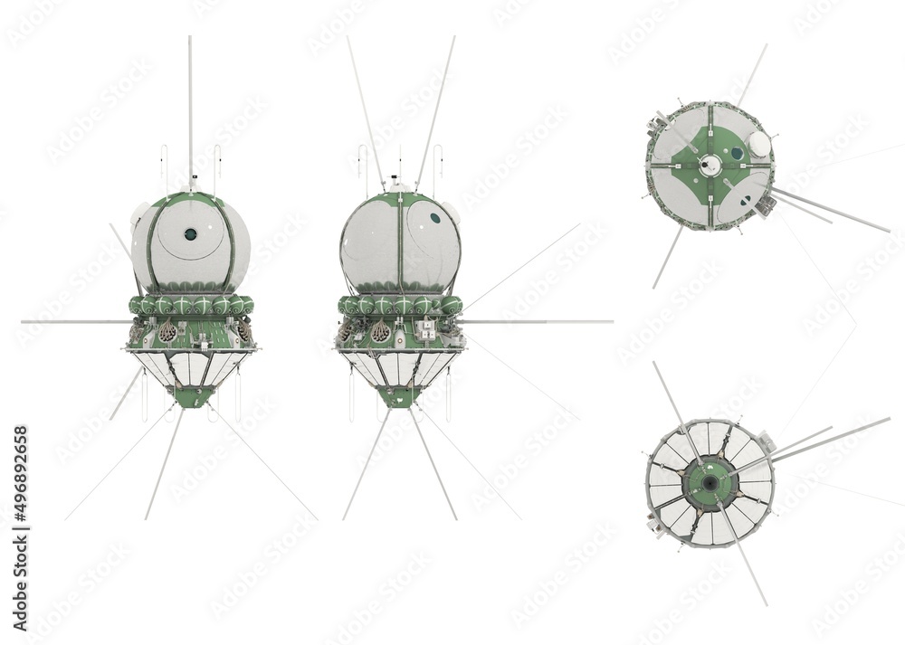 Spaceship Vostok-1 isolated on white Spaceship Vostok-1 isolated on white