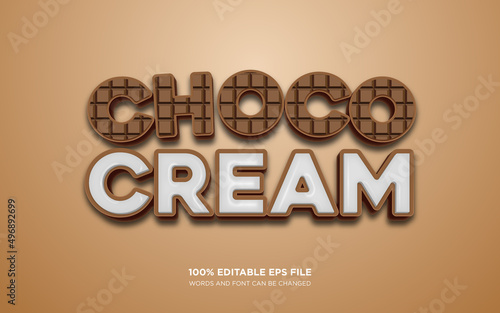 Chocolate cream editable text style effect	
