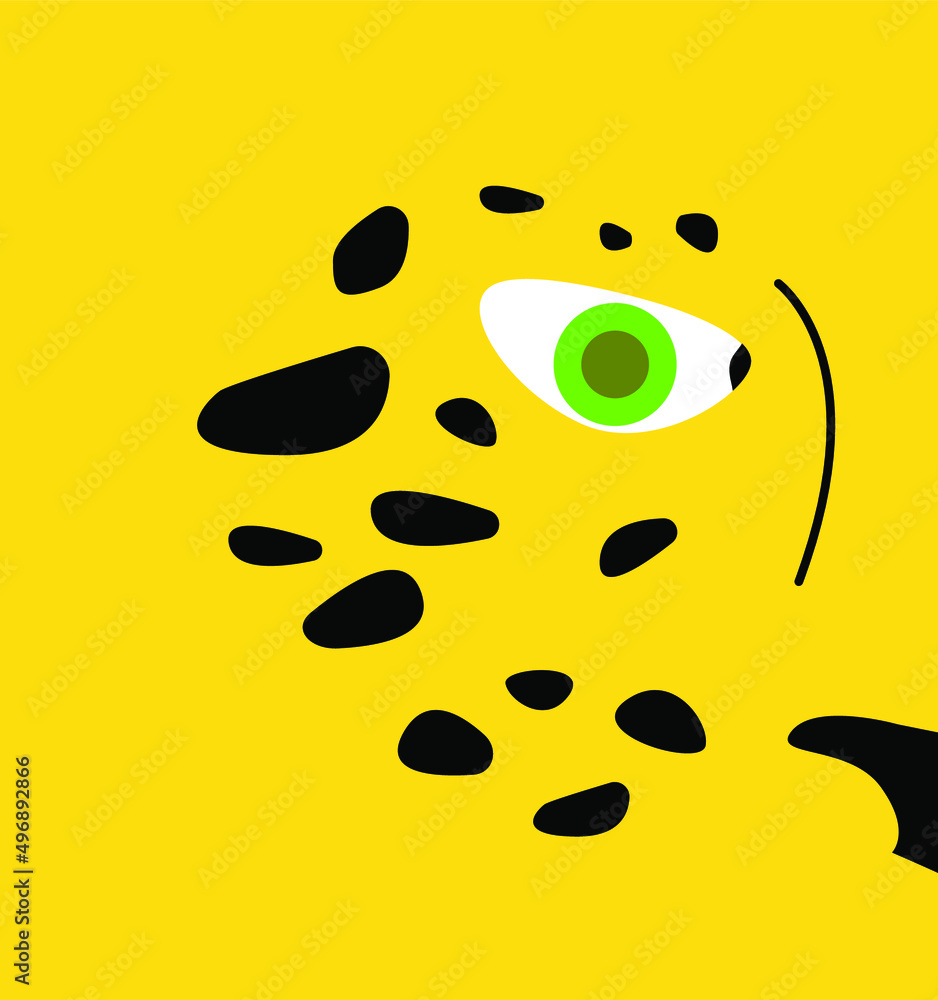 Fototapeta premium Vector Simple Image of a Leopard