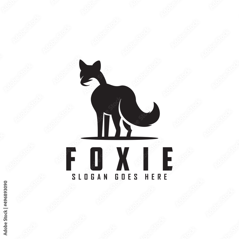 silhouette fox logo design illustration, unique fox logo concept icon vector template silhouette fox logo design illustration, unique fox logo concept icon vector template