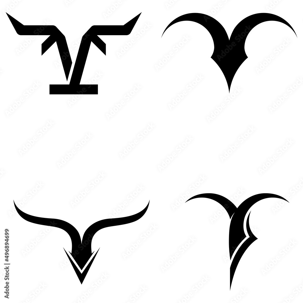Fototapeta premium Bull's head horn logo. Using a vector illustration template design concept.