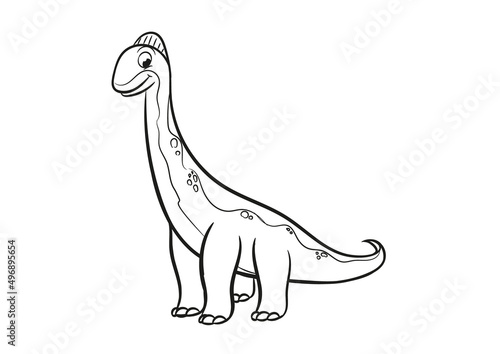 brachiosaurus dinosaur cartoon isolated on white