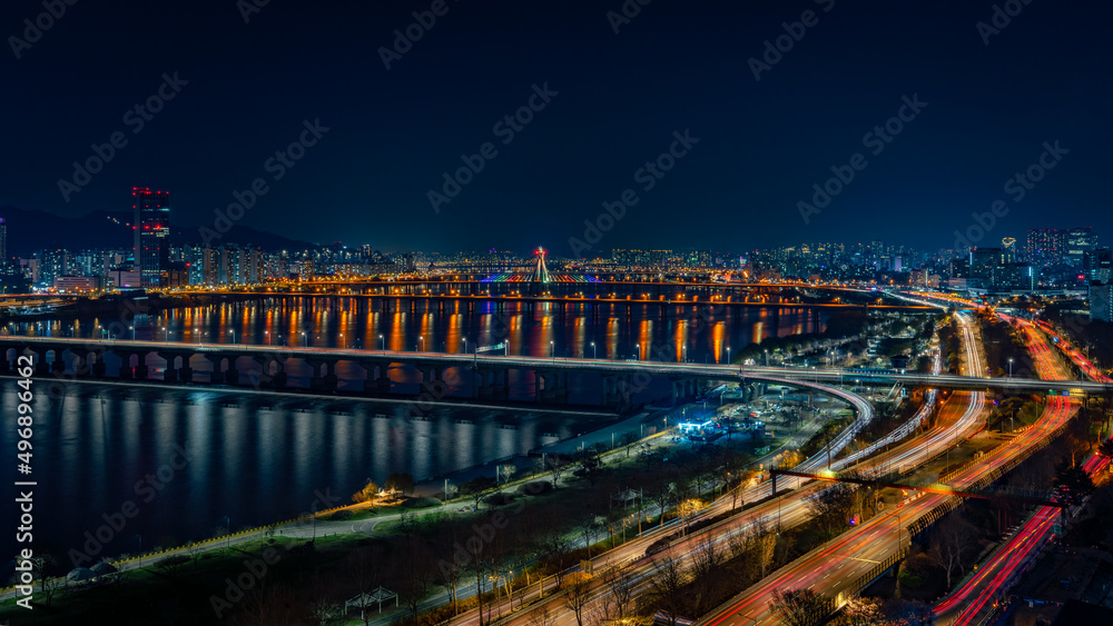 서울 한강의 밤