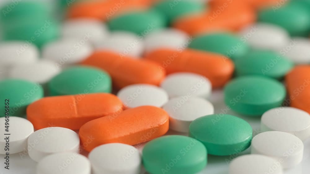 Pills rotating. Medicine, pills and tablets.Close-up View Medical Pills. Pills rotating. Medicine, pills and tablets.Close-up View Medical Pills.