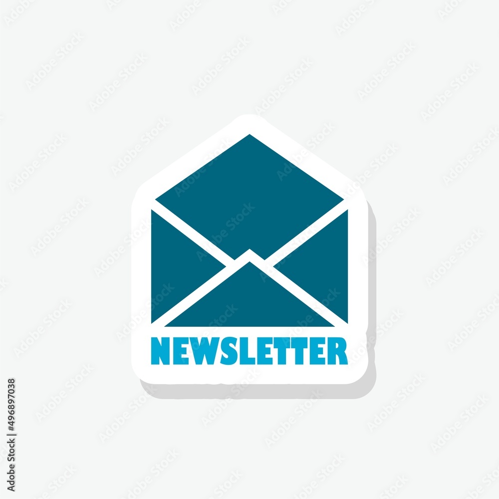 Newsletter icon sticker isolated on white background