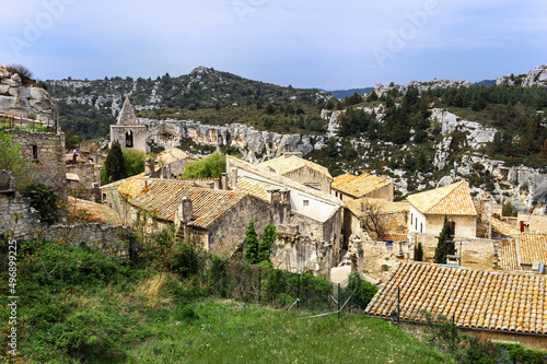 Provencal tourist village of Les Baux de Provence, Provence, France