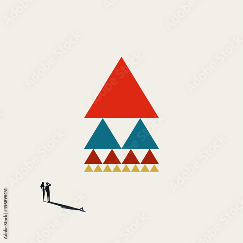 Business corporate and company scalability vector concept. Symbol of expansion, growth, success. Minimal illustration