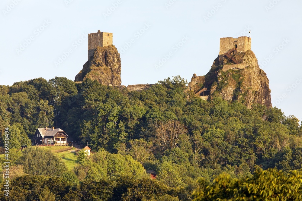 Trosky castle ruins two towers Czech Paradise