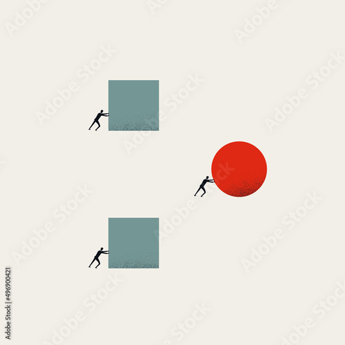 Business competition vector concept. Symbol of challenge, winner, opportunity, solution. Minimal illustration.