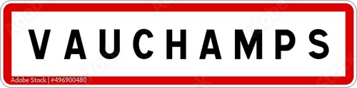 Panneau entrée ville agglomération Vauchamps / Town entrance sign Vauchamps