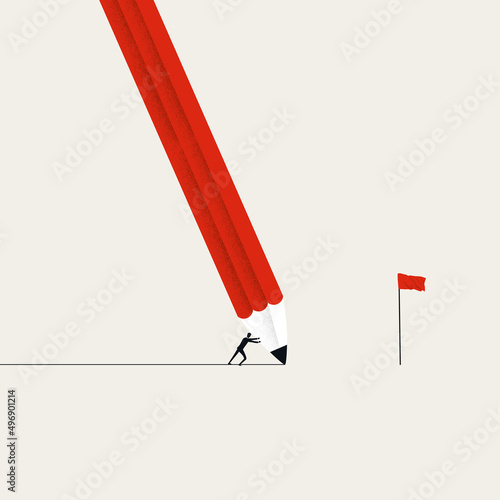 Business creativity vector concept. Symbol of challenge, solution, creative thinking. Minimal illustration