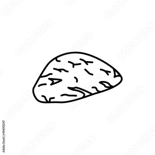 Beef rump color line icon. Cutting meat.