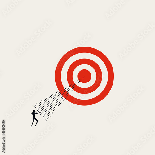 Business achievement and success vector concept. Symbol of accomplishment, goal, target. Minimal illustration.