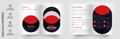 brochure bi fold annual repost case study letterhead flyer poster magazine abstract circle shape minimal clean logo trifold a4 size marketing agency poster design template vector