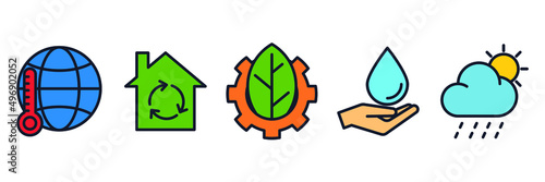 ecology set icon symbol template for graphic and web design collection logo vector illustration