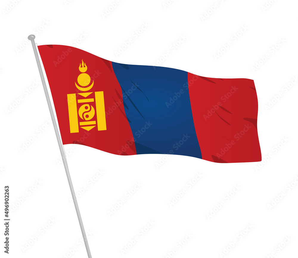 Fototapeta premium Mongolia national flag. vector illustration