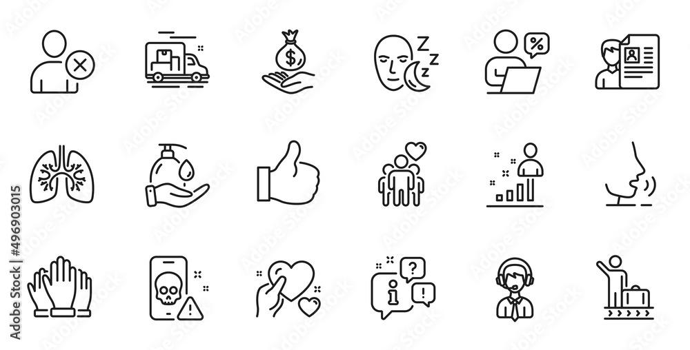 Outline set of Wash hands, Online discounts and Cyber attack line icons for web application. Talk, information, delivery truck outline icon. Include Hold heart, Job interview, Like icons. Vector Outline set of Wash hands, Online discounts and Cyber attack line icons for web application. Talk, information, delivery truck outline icon. Include Hold heart, Job interview, Like icons. Vector