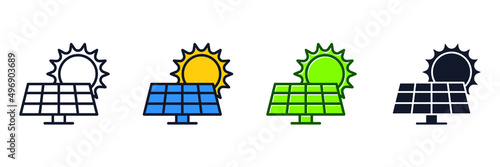 Solar panel icon symbol template for graphic and web design collection logo vector illustration