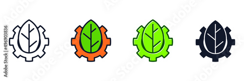 green technology icon symbol template for graphic and web design collection logo vector illustration