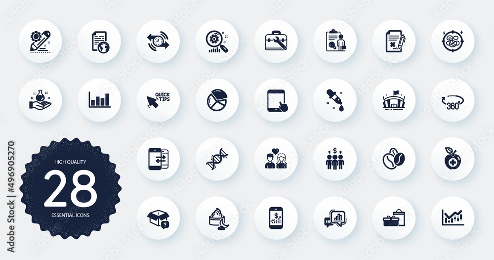 Set of Business icons, such as Phone communication, Inspect and Project edit flat icons. 360 degrees, Mobile finance, Reject file web elements. Tool case, Secret package, Meeting signs. Vector Set of Business icons, such as Phone communication, Inspect and Project edit flat icons. 360 degrees, Mobile finance, Reject file web elements. Tool case, Secret package, Meeting signs. Vector