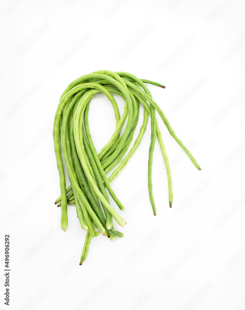 yard long bean isolated on white background.