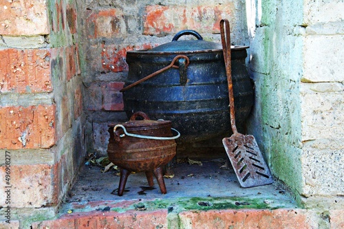 Old Cast Iron Cooking Pots