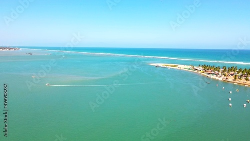 Fototapeta Naklejka Na Ścianę i Meble -  Beautiful Brazilian beach located in the state of Alagoas. Blue sea.