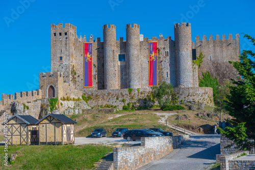 Print op canvas View of Obidos castle in Portugal