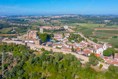 Panorama of Obidos town in Portugal