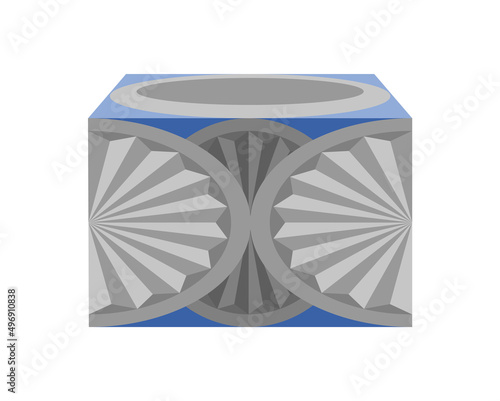 Chest box. Ancient treasure box or unusual closed container. Vector cartoon icon coffer isolated on white background