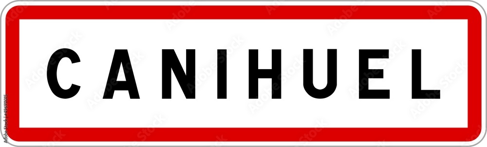 Panneau entrée ville agglomération Canihuel / Town entrance sign Canihuel