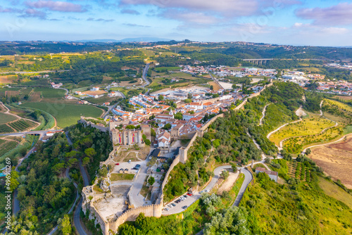 Panorama of Obidos town in Portugal photo