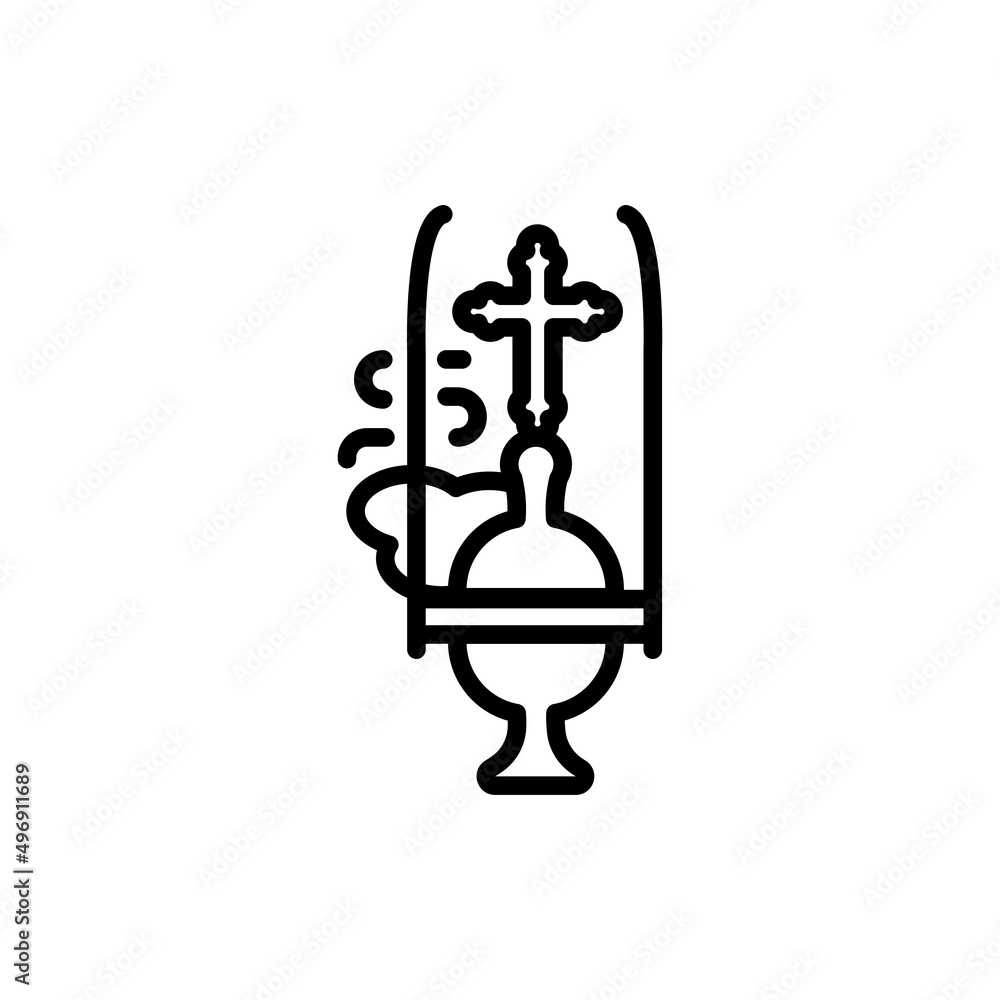 Incense smoking from a thurible line color icon. Isolated vector element. Incense smoking from a thurible line color icon. Isolated vector element.