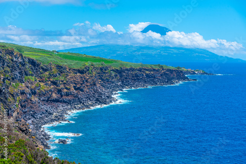 Pico island viewed from Faial, Azores, Portugal photo