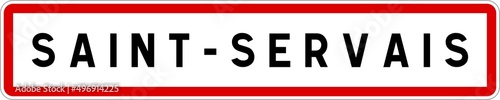 Panneau entrée ville agglomération Saint-Servais / Town entrance sign Saint-Servais
