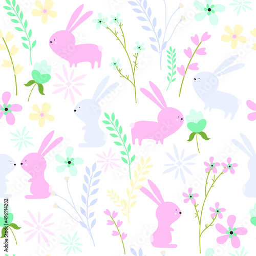 seamless pattern with rabbits