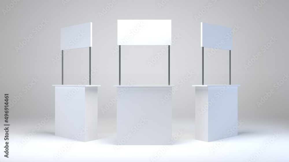 3D rendering of Promotion counter, Retail Trade Stand. 3D Illustration. 3D rendering of Promotion counter, Retail Trade Stand. 3D Illustration.
