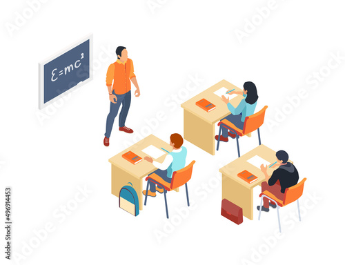 School Isometric Illustration