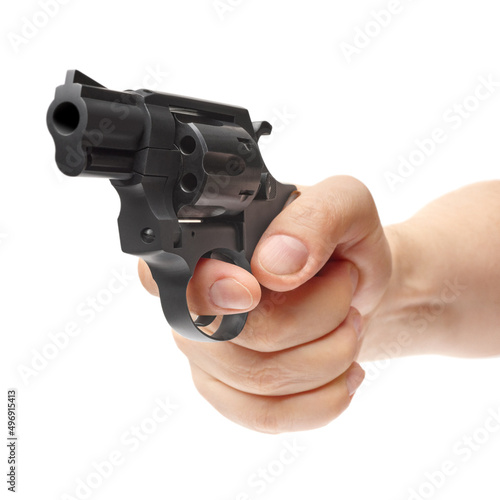Hand holding pistol